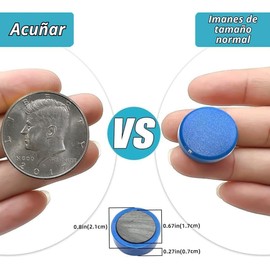 Timotech Imanes Redondos de Colores, Imanes de Oficina, Imanes para Pizarrón, Imanes para Refrigerador, Pizarra Blanca de Alta Resistencia, Imanes de Casillero, Imanes de Oficina (30)