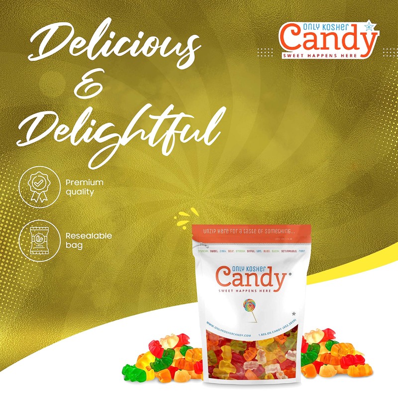 Only Kosher Candy Bulk Gummy Candy Bears, Kosher Certified, 2