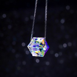 K.L.Y Women's Necklace, Austrian Crystal, 925 Silver, Pendant Necklace, Lover, Birthday, Anniversary, Present, Office, Austrian Crystal