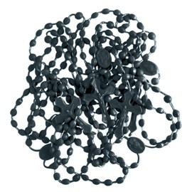 Christian Brands Rosario de cuentas de acrílico moldeado, color negro, con centro de mesa, 100 unidades