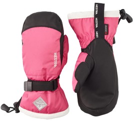 Hestra Gauntlet CZone Junior Mitt - Waterproof, Insulated Snow Mitt for Skiing, Playing in The Snow for Kids - Fuchsia/Ivory - 5