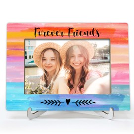 YSTEP Best Friend Picture Frame, Forever Friends Picture Frame, Gifts for Best Friends, Long Distance Friendship Gifts, Wood 4x6 Picture Frame for Desk Display-B07