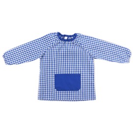 H HANSEL HOME Craft apron for children at school, apron used for eating, painting and crafts, painting apron children without button, elastic cuffs and neck, blue