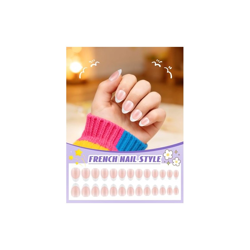 EBANKU 156 puntas de uñas postizas para niñas, uñas cortas