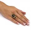 PalmBeach Yellow Gold-Plated Marquise Shaped Natural Black Onyx and Round