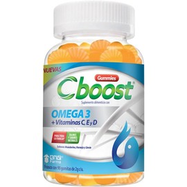 C-Boost Gomitas Omega 3 + Vitaminas C, E y D | Vitamina D, Vitamina E, suplementos alimenticios, Nutrición, Salud, ingredientes naturales | 90 gomitas 2g c/u