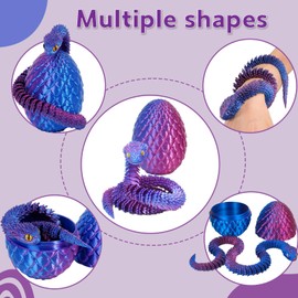 nnOuOnn 3D Printed Snake in Easter Egg, 3D Printed Fidget Mini Animals Toy Articular Mobility Toys for Adults and Kids, Articulated Flexible Snake Statue Decor for Home Office (Orange)