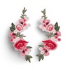 Iron-On Patch Large 25 cm Rose Flowers 2-Piece Red Pink