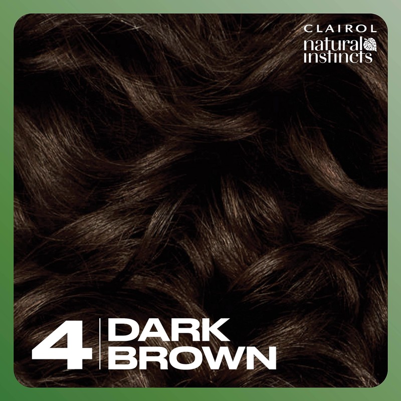 Clairol Natural Instincts Demi-Permanent Hair Dye, 4 Dark Brown Hair