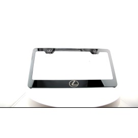 KA Black Chrome L Logo Laser Engraved T304 Stainless Steel License Plate Frame