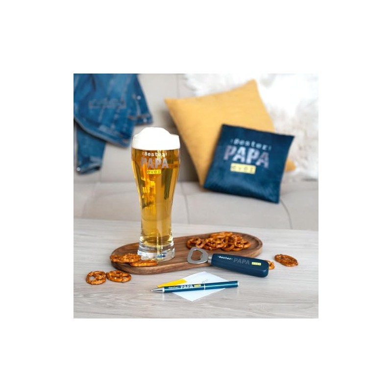 GRUSS & CO Bottle opener motif "Bester Papa ever", wood,