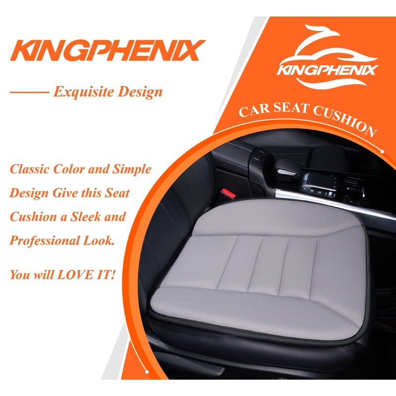 kingphenix Car Seat Cushion with 1.2inch Comfort Memory Foam, Seat