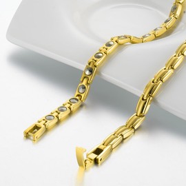 BEFOSHINN Women's Necklace, 54 Tablets, 99.999% Purity, Germanium, Stainless Steel, Jewelry, Stainless Steel, Germanium