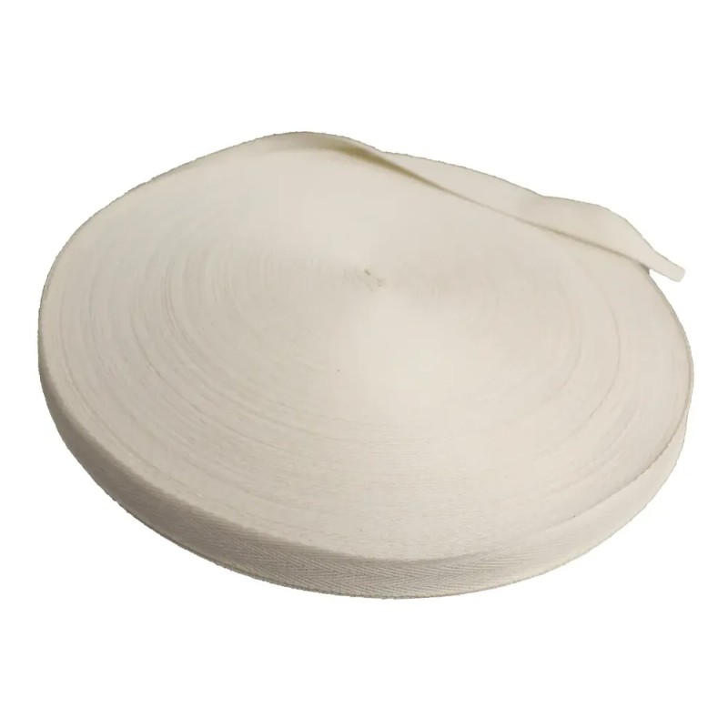 Cinta Palmita Algodón 20mm Crudo Rollo 100m Inzaboton Indumentaria