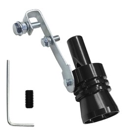 UHANBUT Car Exhaust Whistle, Universal Turbo Sound Booster, Aluminum Alloy Car Roar Maker Muffler Pipe Whistle, Vehicle Blow off valve Tip Simulator Tail Whistler (Black, XL)