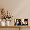 Lawrence Frames 4x4 Double Gold Metal Picture Frame with Bamboo