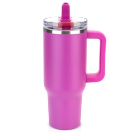 Sursip 40 oz Tumbler with Handle and Flip Straw, 100% Leakproof Lid Insulated Cup Stainless Steel Water Bottle for Cold Drinks Travel Mug, BPA-Free, Dishwasher Safe