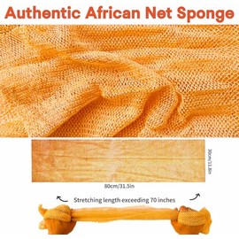 Esponja Red Africana Auténtica Exfoliante Baño Espalda Accesorios Ducha Color Naranja