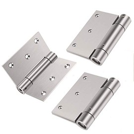 3pcs 3'' Self-Closing Stainless Steel Door Hinge Spring Door Hinge Heavy-Duty Thickness 3mm (3inch, Silver)