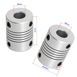 Ohamtes 4Pcs 8-8mm Flexible Beam Coupling Shaft Length 25mm, 3D Printer, DIY Encoder, Coupler Motor Connector Sleeve Joint, Model Shaft, Motor Guide Rail, Used for CNC Machine Tools