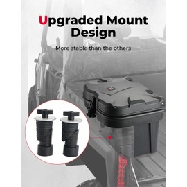 KEMIMOTO UPGRADED Anti-Theft Bed Storage Box 5.5GAL Compatible with Polaris Ranger 1000 XP 900 800 700 570 500, Polaris General 1000 Cargo Box Hard 21L Bed Toolbox Bed Accessories