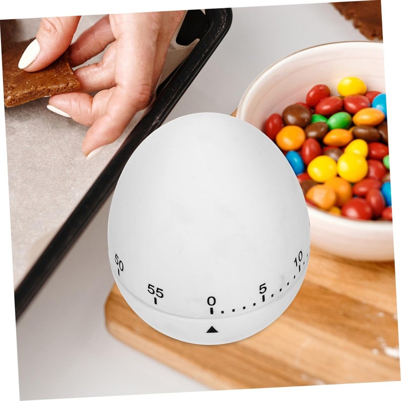 KICHOUSE 2pcs Cute Egg Shape Mechanical Kitchen Timer Countdown Timer