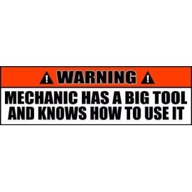 Toolbox Sticker Mechanic Big Tool Funny Decal set of 2 8" wide 018