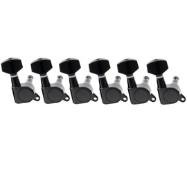 Musiclily Pro 6 inline Sealed Guitar Tuning Pegs Keys Guitar Tuners Machine Heads Set for Fender Strat Tele Electric Guitar, Black