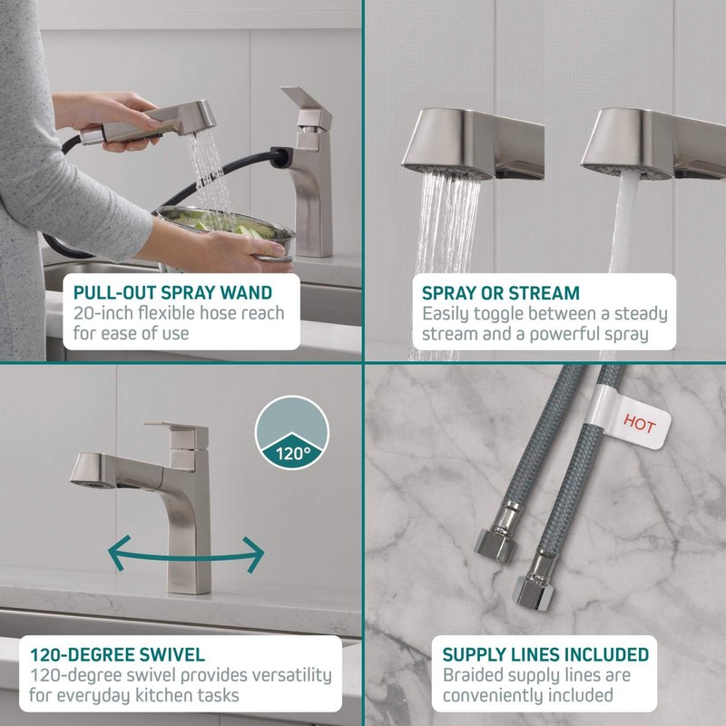 Peerless Xander Pull Out Kitchen Sink Faucet with Pull Out