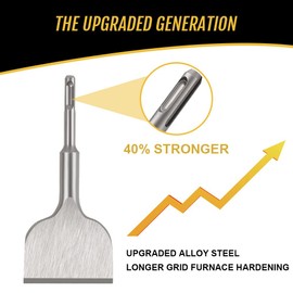 flintronic Chisel SDS Plus,165mm*75mm, Widening Series Chisels,Cracking Chisel Bent Tile Chisel for Commercial Use, Ceramics, Floor Tiles