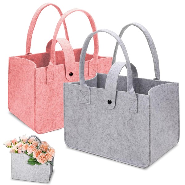 GOIEHIR Felt Bag Shopping Bag, Pack of 2 Foldable Felt