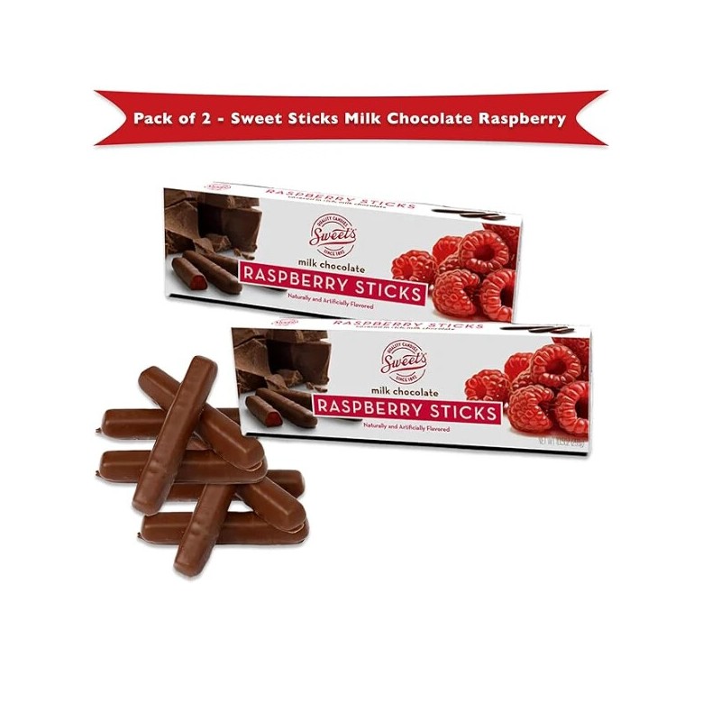 Sweets Raspberry Milk Chocolate Sticks 2 Pack, Chocolate Candy Raspberry