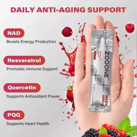 ZOOONE NR1000 NAD+ Drink Mix - Berry Flavor, Energy & Skin Support, 30 Pack