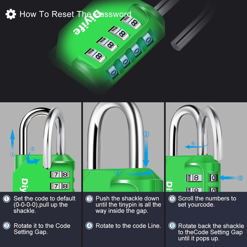 Combination Padlock, Diyife Heavy Duty 4 Digit Padlock Weatherproof Outdoor