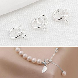 Pack of 20 Sterling Silver 925 Chain Clasps, Spring Ring Clasps, Spring Buckle with Open Jump Rings for Bracelets, Necklaces, Extension Chain