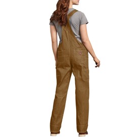 Dickies Women's Duck Bib Overalls, Rinsed Brown Duck, L UK