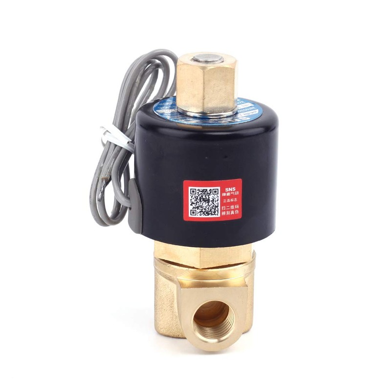 SNS AC110V 1/4" NPT Brass Electric Solenoid Valve Normally Open