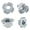 40 PCS Four Pronged T-Nuts, Galvanized Furniture Nuts for Woodworking