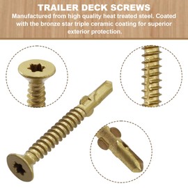 #10 x 1-5/8" Reamer Tek Torx/Star Head Self-Drilling Wood to Metal Screws - Tek Screws for Flatbeds, Trailers, or for Fastening Wood to Steel - T-25 Torx Screw Head (130 Pcs)…