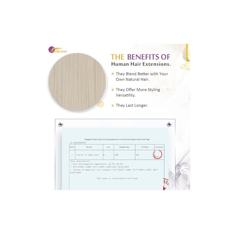 Moresoo Tape Extensions Echthaar Blond, Invisible Tape in Extensions 35cm