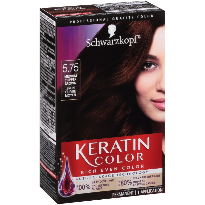 Schwarzkopf Keratin Color Permanent Hair Color Cream, 5.75 Medium Copper