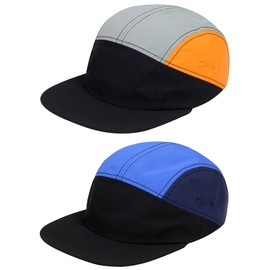 5 Panels Hat Assorted Color Basic Daily Wear Breathable Airy Quick Dry Cap (US, Numeric, 7, 7 1/2, Blue M Size)