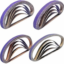 25PCS 3/8X13" Premium High Performance Purple Ceramic Sanding Belts for Grindingmaterial: Ceramic, grit: 240, size: 13*457mm,1/2" X 18"