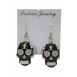 Skelapparel Skull Love Dia De Los Muertos Day Of The Dead Sugar Skull Earrings