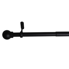 Φ22/25mm Threaded Expansion Curtain Rod with Round Finials 45CM to 300CM,Add a 40CM Strip To The Matching Section,Small Curtain Rod Set, Heavy Duty Drapery Rods with Brackets.