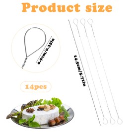 14 Pcs Cheese Slicer Wire Replacement Cheese Slicing Board Wire Marble Cheeses Slicing Board Wires for Cutting Polished Soft Cheeses and Butter Chunks 5.5 inches Length