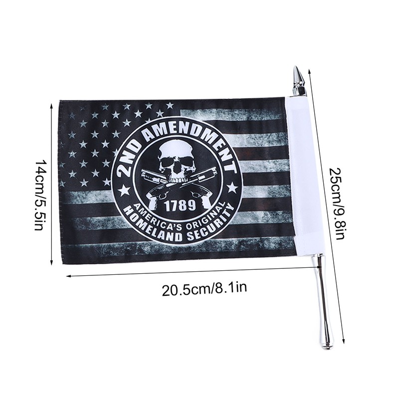 Trunk Lid Flag Pole Mount Kit with Homeland Security Flag
