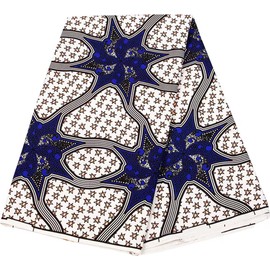 Alina Belle African Wax Print Fabric Ankara Fabric Dutch Kente 1 Yards Fabric (1 Yards, A28)