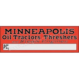 Minneapolis Oil Tractors Threshers And Steam Engines 8" x 24" Metal Sign