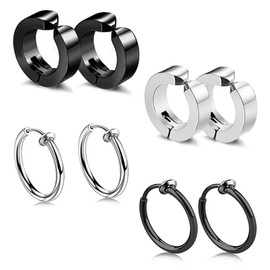 Umiwe Faux Earrings, Men's, Women's, Zical Stainless Steel, No-hole earrings, Metal Allergy-friendly Accessories, Birthday, Anniversary, Christmas Gift, Unisex, Ear Cuff, Stainless Steel